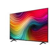 LG 50 инчов LG NanoCell AI NANO82 4K смарт TV 2024, Ляв страничен изглед, под лек ъгъл, на LG NanoCell TV, NANO82, 50NANO82T3B, thumbnail 3