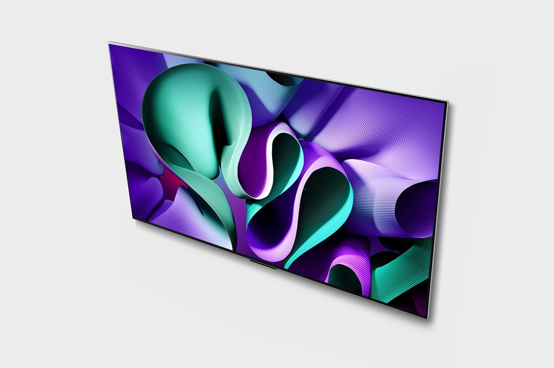 LG True Wireless 97-инчов телевизор LG SIGNATURE OLED M4 с 4K 120Hz видео и аудио трансфер , Близък план на ултратънкия горен ръб на LG OLED M4, OLED97M49LA, thumbnail 6