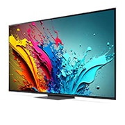 LG 65-инчов LG QNED AI QNED87 4K Smart TV 2024, Ляв страничен изглед, под лек ъгъл, на LG QNED TV, QNED87, 65QNED87T3B, thumbnail 4