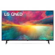 LG 43-инчов LG QNED77 4K смарт телевизор от 2023 година, Изглед отпред на телевизора LG QNED с изображение и лого на продукта, 43QNED773RB, thumbnail 1