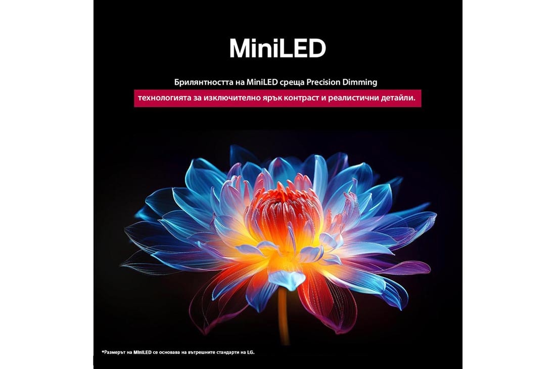 LG 100-инчов LG QNED evo AI QNED86 4K Smart TV 2025, Папагал на клон на дърво в ярък цвят. В заглавието се разказва за това как LG Al Picture Pro е направила впечатляващи визуални подобрения на резолюцията, яркостта, дълбочината и яснотата на сцената., 100QNED86A6, thumbnail 8