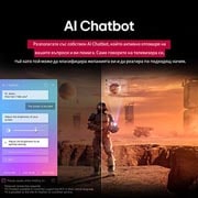 LG 75-инчов LG QNED AI QNED84 4K Smart TV 2025, Семейство седи на диван с лице към LG QNED TV, монтиран на стената над LG Soundbar, а малко момиченце сочи към екран, на който се показват два делфина. Заглавието разказва за това как всяко действие е, 75QNED84A3C, thumbnail 12