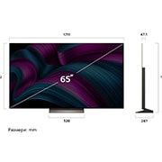 LG 65 инча LG OLED evo AI C5 4K Smart TV 2025, Страничен изглед на LG OLED evo AI C5 4K Smart TV., OLED65C51LA, thumbnail 4
