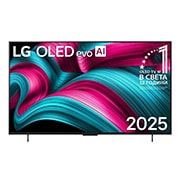 LG 42 инча LG OLED evo AI C5 4K Smart TV 2025, Преден изглед на LG OLED evo AI C5 4K Smart TV. На екрана са поставени емблемата 12 години OLED №1 в света и логото LG OLED evo AI 2025., OLED42C51LA, thumbnail 1