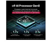 LG 42 инча LG OLED evo AI C5 4K Smart TV 2025, Всекидневна с Wall Mounted LG OLED TV. На телевизионния екран се вижда планинска верига на фона на тъмно вечерно небе, изпълнено със звезди Сцената е разделена наполовина. От едната страна е показана , OLED42C51LA, thumbnail 8