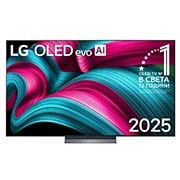 LG 77 инча LG OLED evo AI C5 4K Smart TV 2025, Изглед на леко наклонен LG OLED evo AI C5 4K Smart TV., OLED77C51LA, thumbnail 1