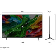 LG 75 инчов LG QNED evo AI QNED85 4K Smart TV 2025, Изглед отзад на LG QNED evo TV, 75QNED85A3C, thumbnail 4