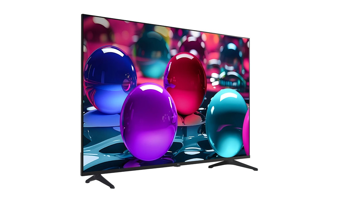 LG 43 инчов LG UHD AI UA73 4K Smart TV 2025, Леко наклонен страничен изглед отдясно на LG UHD TV., 43UA73003LA, thumbnail 2