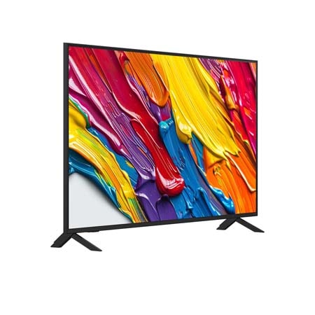 LG 55 инчов LG QNED AI QNED82 4K Smart TV 2025, Леко наклонен страничен изглед отдясно на LG QNED TV., 55QNED82A3B, thumbnail 2