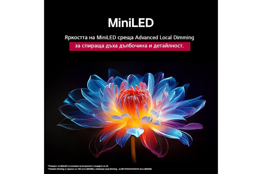 LG 43 инчов LG QNED evo AI QNED86 4K Smart TV 2025, Папагал на клон на дърво в ярък цвят. В заглавието се разказва за това как LG Al Picture Pro е направила впечатляващи визуални подобрения на резолюцията, яркостта, дълбочината и яснотата на сцената., 43QNED86A3C, thumbnail 6