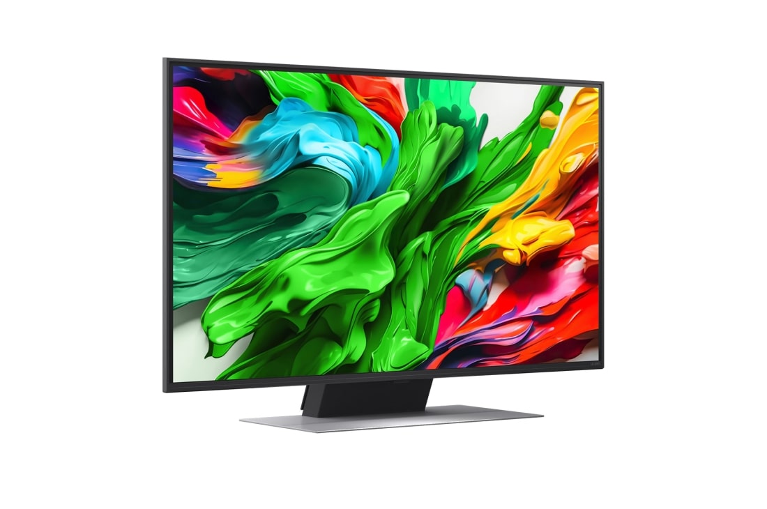LG 43 инчов LG QNED evo AI QNED87 4K Smart TV 2025, Blago iskošen prikaz LG QNED evo TV-a okrenutog nadesno, 43QNED87A3D, thumbnail 2