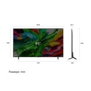 LG 65-инчов LG QNED evo AI QNED85 4K Smart TV 2025, Изглед отзад на LG QNED evo TV, 65QNED85A3C, thumbnail 4