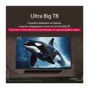 LG 43 инчов LG NanoCell AI NANO80 4K Smart TV 2025, LG телевизор с впечатляващо голям екран, монтиран на стената над LG Soundbar в съвременна всекидневна., 43NANO80A3B, thumbnail 8