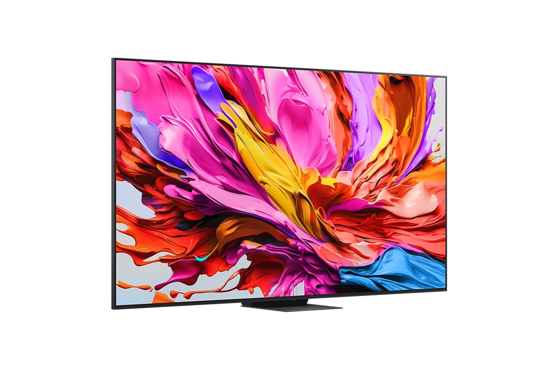 LG 100-инчов LG QNED evo AI QNED86 4K Smart TV 2025, Леко наклонен страничен изглед отдясно на LG QNED evo TV., 100QNED86A6, thumbnail 2