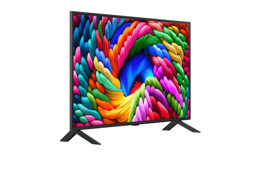 LG 43 инчов LG NanoCell AI NANO90 4K Smart TV 2025, Леко наклонен страничен изглед отдясно на LG NanoCell TV., 43NANO90A3B, thumbnail 2