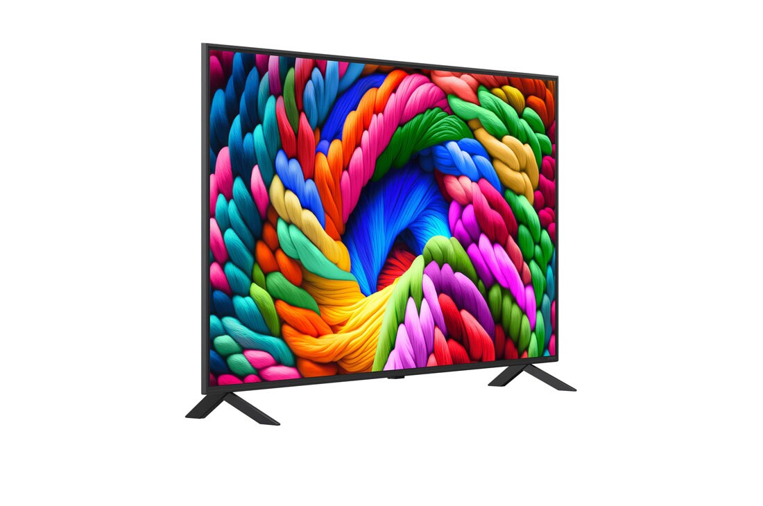 LG 55 инчов LG NanoCell AI NANO90 4K Smart TV 2025, Леко наклонен страничен изглед отдясно на LG NanoCell TV., 55NANO90A3B, thumbnail 2