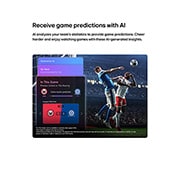 LG 43-инчов LG NANO 4K UHD AI NU80 Smart TV 2026, LG NANO 4K UHD AI NU80 Sports Forecast by AI Concierge показва футболен мач на живо с AI панел на екрана, който представя прогнози, информация за мача и данни за лигата, като показва как AI анализира , 43NU800B3LC, thumbnail 11