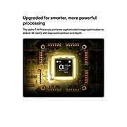 LG 43-инчов LG NANO 4K UHD AI NU80 Smart TV 2026, alpha 7 AI Processor 4K Gen9 на LG NANO 4K UHD AI NU80 блести в центъра на жълта платка, подчертавайки по-интелигентна и мощна AI обработка, която подобрява яснотата на 4K изображението с подобрен кон, 43NU800B3LC, thumbnail 5