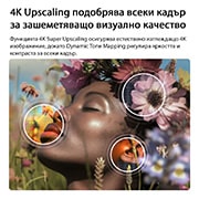 LG 43-инчов LG NANO 4K UHD AI NU85 Smart TV 2026, LG NANO 4K UHD AI NU85 позволява 4K Super Upscaling с Dynamic Tone Mapping, показвайки близък портрет с цветя, докато AI усъвършенства всеки кадър, за да подобри текстурата на кожата, фините детайли и, 43NU850B3LA, thumbnail 6