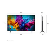 LG 55-инчов LG QNED evo AI Mini LED QNED8M 4K Smart TV 2026, LG QNED evo AI Mini светодиод QNED8M, показан отпред и отстрани, подчертава 55" дисплей с ширина на екрана 1228 мм, височина на екрана 715 мм, височина със стойка 776 мм, дълбочина на профила 70,8 мм , 55QNED8MB6C, thumbnail 2
