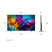 LG 75-инчов LG QNED evo AI Mini LED QNED8M 4K Smart TV 2026, LG QNED evo AI Mini светодиод QNED8M, показан отпред и отстрани, подчертава 75-инчов дисплей с ширина на екрана 1669 мм, височина на екрана 963 мм, височина със стойка 1026 мм, дълбочина на профила 72, 75QNED8MB6A, thumbnail 2