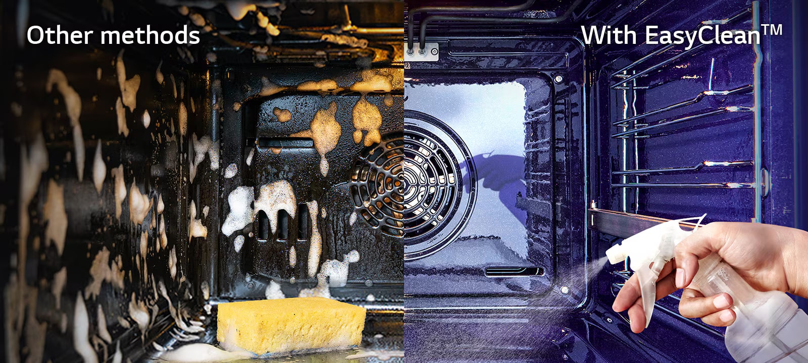 Видео за лесно почистване на вътрешността на фурната с функцията EasyClean™.