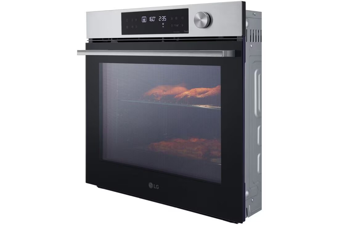 LG InstaView™ фурна за вграждане, EasyClean™ и ThinQ™ технология, 76L капацитет, LG фурна за вграждане, изглед от горната дясна страна, затворена, с капацитет 76 литра., WSED7612S, thumbnail 12