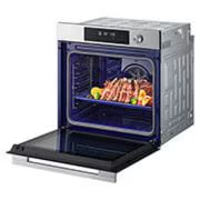 LG InstaView™ фурна за вграждане, EasyClean™ и ThinQ™ технология, 76L капацитет, LG фурна за вграждане, изглед отгоре вдясно, с отворена врата и капацитет 76 литра, съдържаща плодове и месо., WSED7612S, thumbnail 15