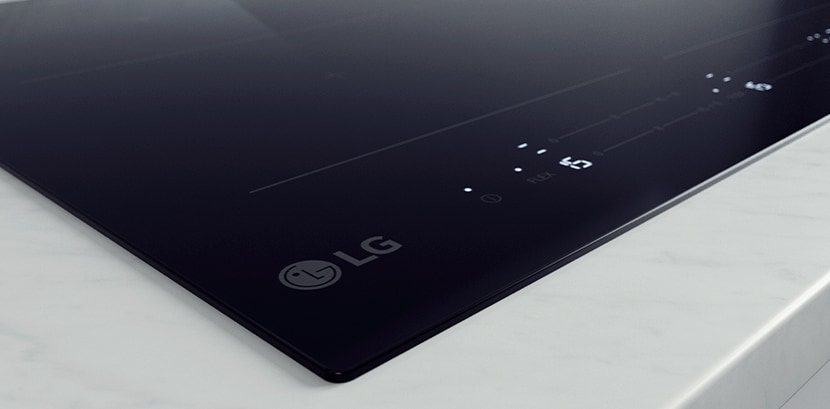 Снимка показваща бяла LED светлина на индукционен плот.