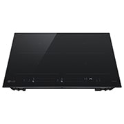 LG Индукционен плот за вграждане, функция Boost, режим Flex, LG индукционен плот за вграждане, с изглед отгоре-отпред, с черно стъклено покритие, 4 зони за готвене и бели LED светлини., CBIZ2437B, thumbnail 2