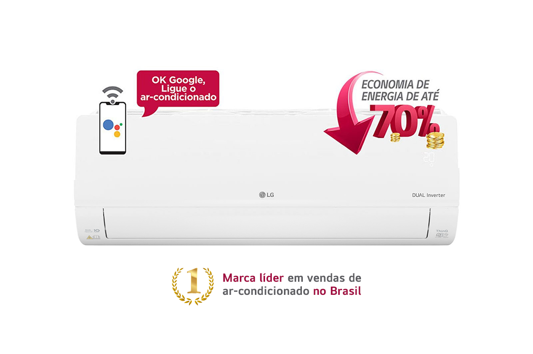 LG DUAL Inverter VOICE 12.000 Quente/Frio 220V, S4-W12JA31A