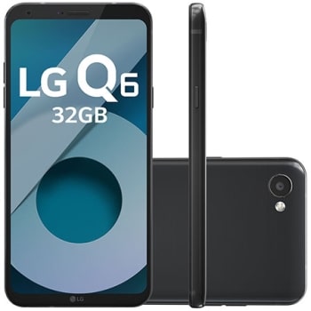 Smartphone LG Q6 Black 32 GB de Memória interna e Câmera de 13M1