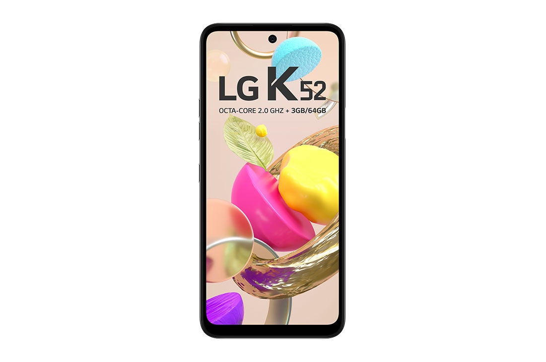 LG K52, vista frontal, LMK420BMW