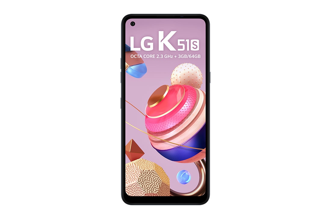 LG Smartphone LG K51S - 4 câmeras, Bateria de 4.000 mAh, Memória de 3GB/64GB, Tela de 6.5'' FHD+, Visão frontal   , LMK510BMW