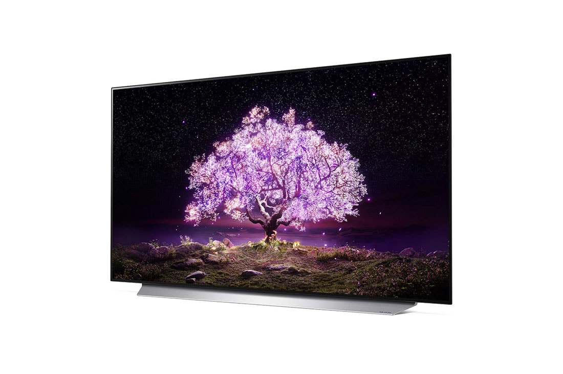 LG 2021 Smart TV LG 55'' 4K OLED55C1 120Hz G-Sync FreeSync 4x HDMI 2.1 Inteligência Artificial ThinQ Google Alexa, vista lateral reversa de 15 graus, OLED55C1PSA