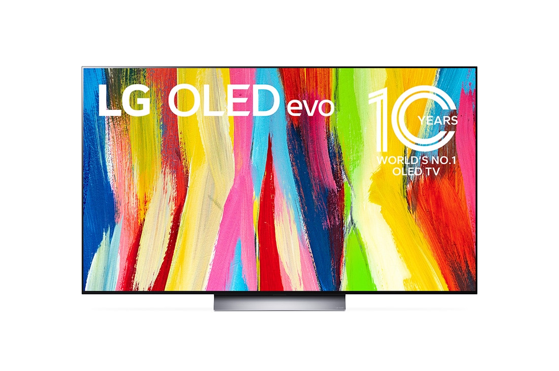 LG 2022 Smart TV LG 77'' 4K OLED77C2 Evo 120Hz G-Sync FreeSync 4x HDMI 2.1 Inteligência Artificial ThinQ Google Alexa, Vista frontal , OLED77C2PSA
