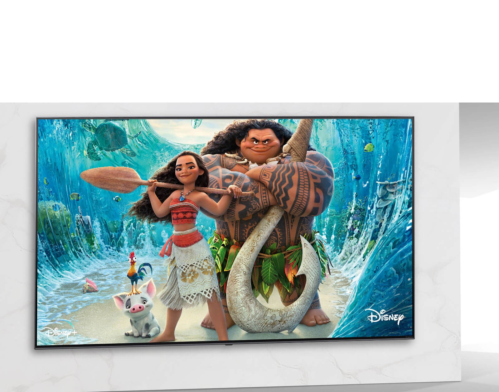 Disney Moana poster image on TV screen