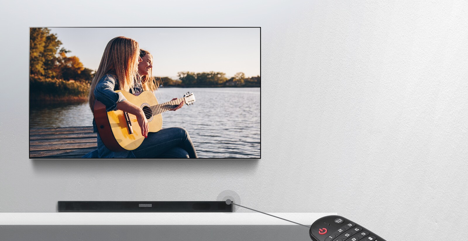 Compatible con el control remoto del TV<br>1