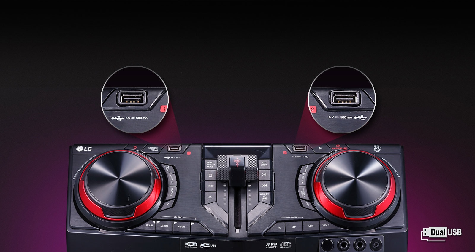 Doble entrada USB<br>1