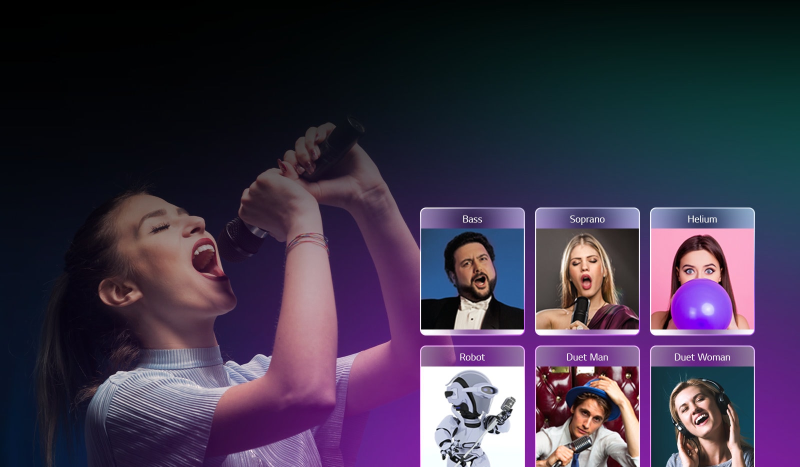 Cambia tu voz con 18 efectos<br>1