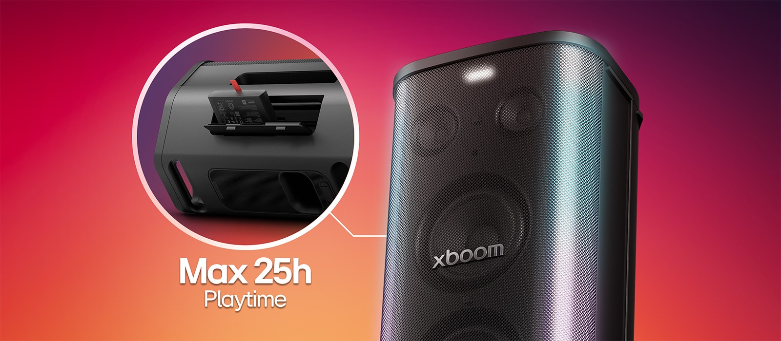 Altavoz bluetooth inalámbrico LG xboom Stage 501, batería de 25h para sesiones de oradores en fiestas