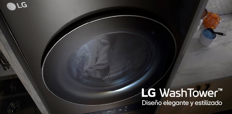 Imagen de una lavandería con Lavadora LG WashTower™ disponible en LG Ecuador