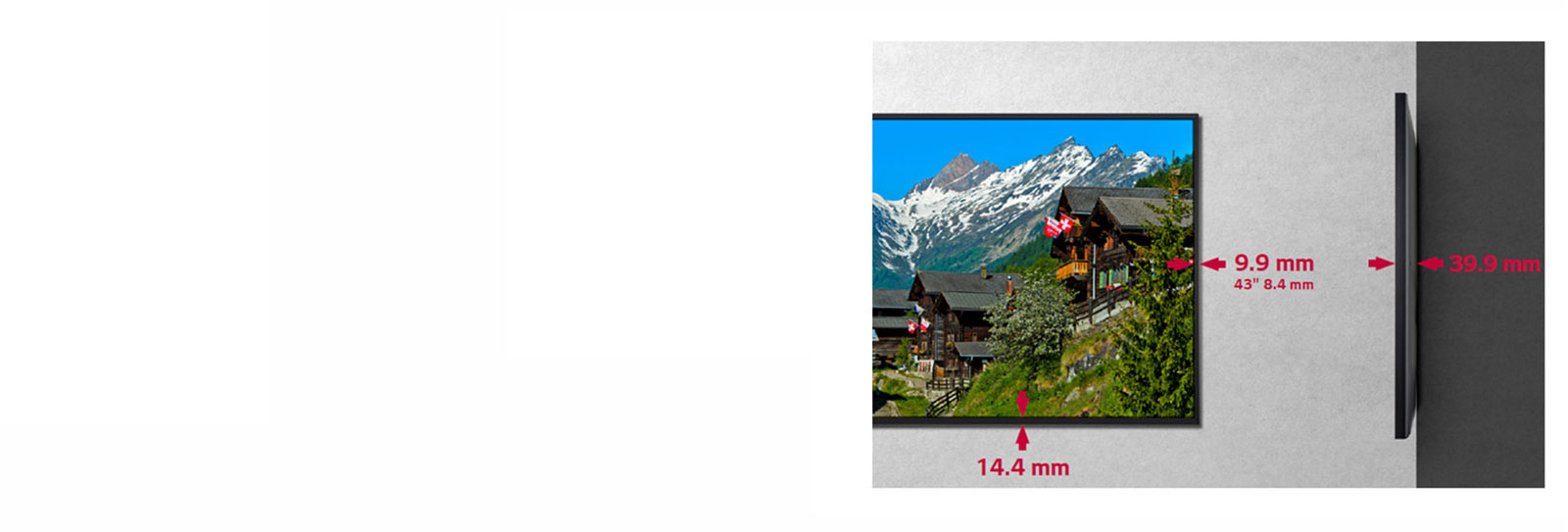 Bisel angosto y menor profundidad