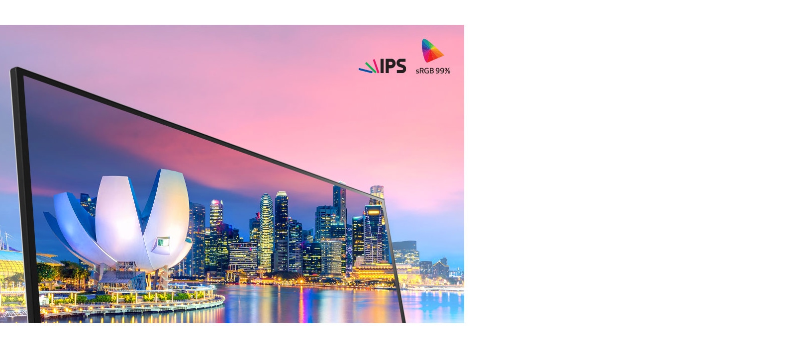 IPS con sRGB 99% (Tip.)<br>1