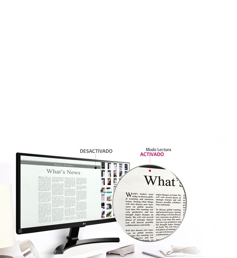 Calidad y confort visual con el Modo Lectura<br>2