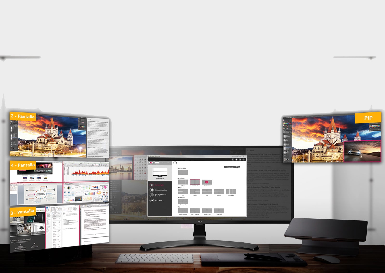 Versatilidad y rendimiento con Screen Split<br>1