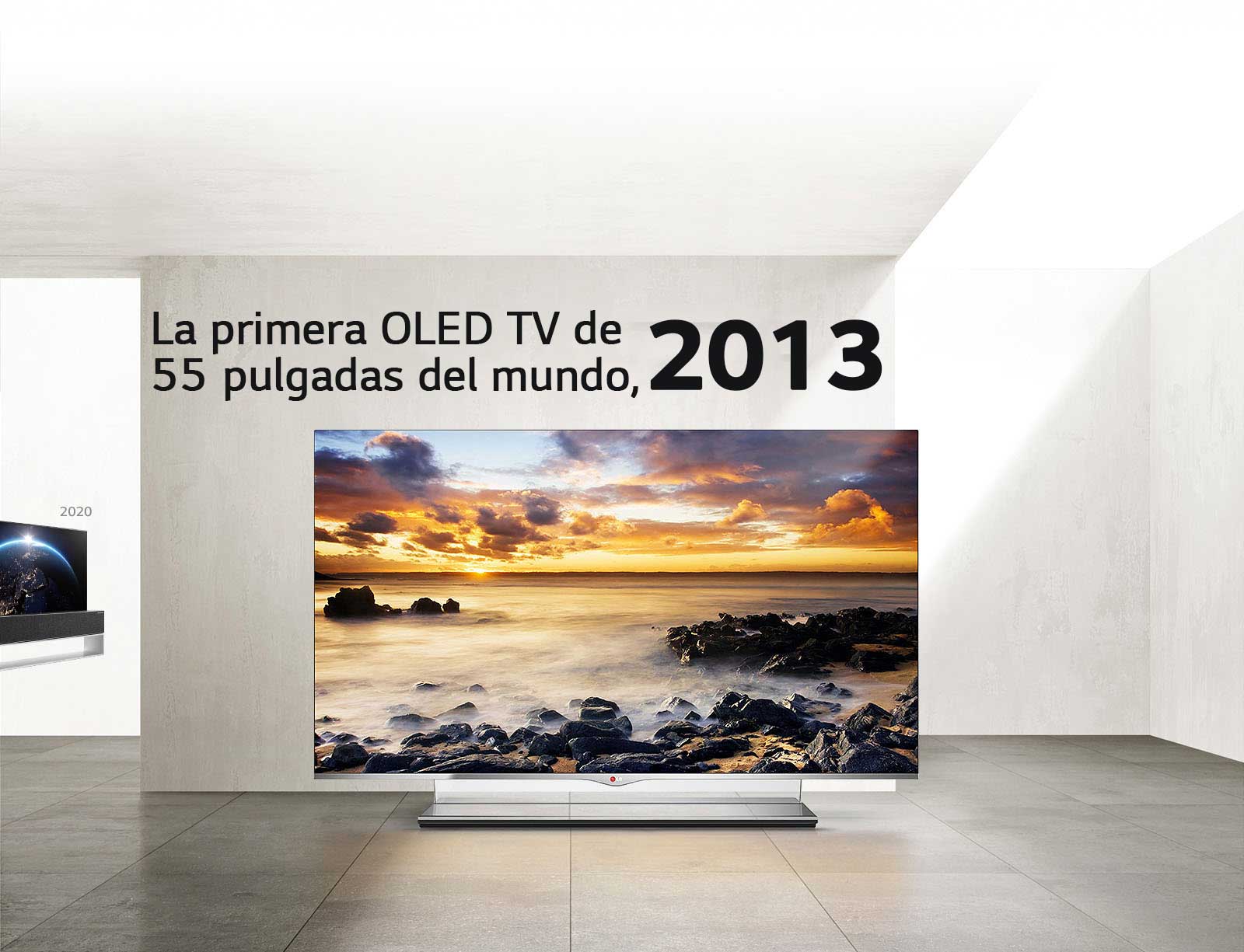LG TV. El título dice: La primera OLED TV de 55 pulgadas del mundo, 2013.