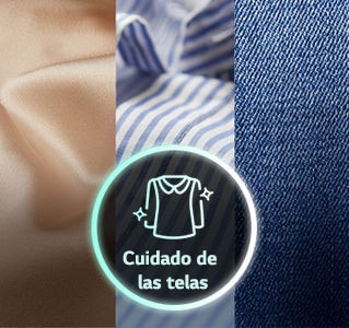 Hay tres tipos de tela y el ícono central