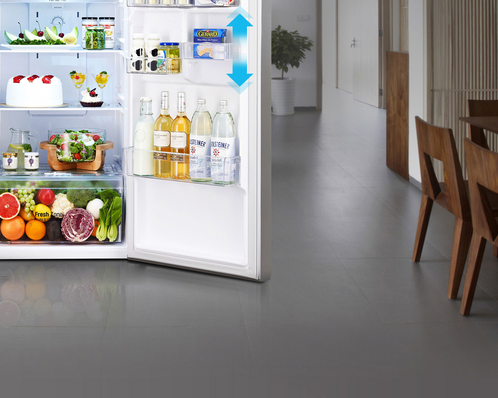 Compartimiento Ajustable en la Puerta1