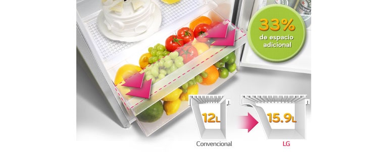 Amplio cajón de vegetales2